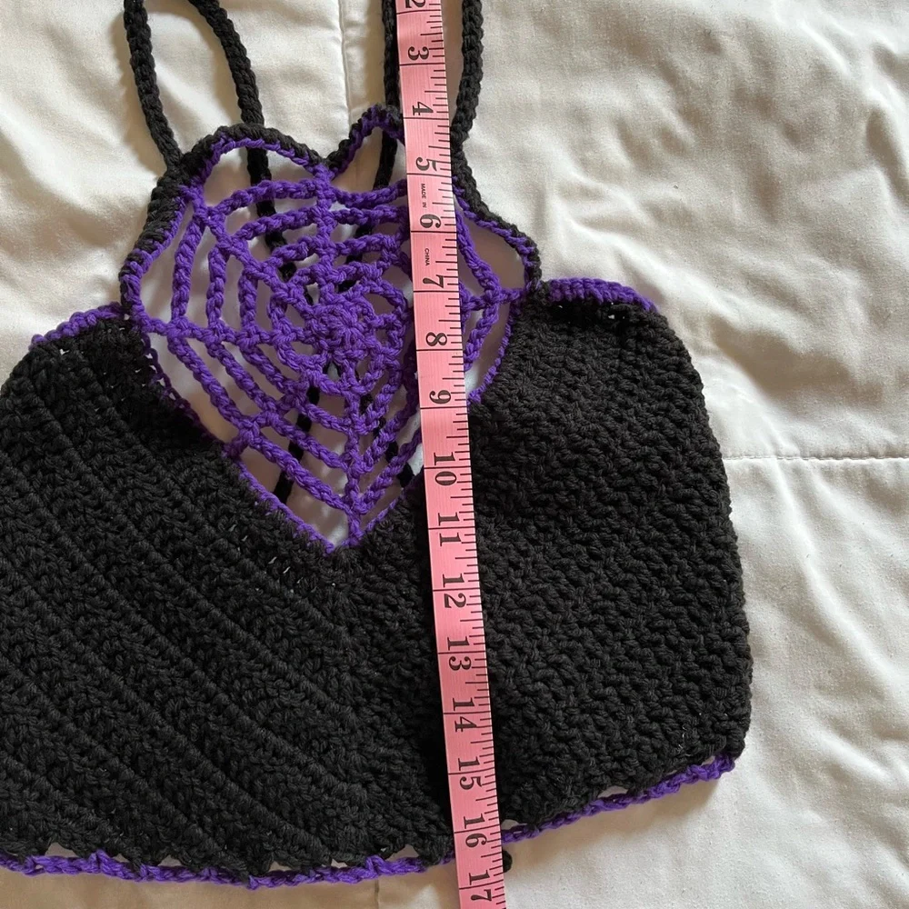 Handmade Crochet Spider Web Crop Top - Picture 5 of 5